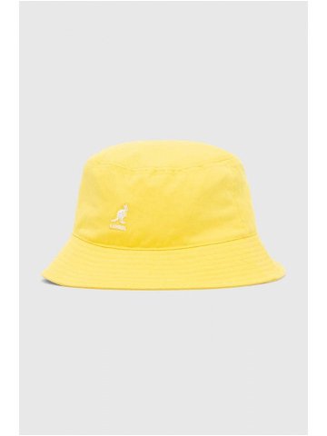 Bavlněný klobouk Kangol Washed Bucket žlutá barva K4224HT-WHITE