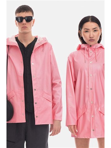 Bunda Rains Essential Jacket růžová barva přechodná oversize 12010-PINK SKY