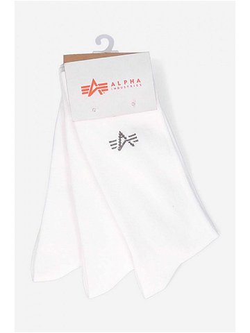 Ponožky Alpha Industries Basic Socks 3-pack bílá barva 118929 09-white