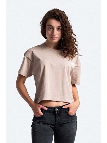 Bavlněné tričko Alpha Industries Organics Cropped OS T hnědá barva 118056 627-brown