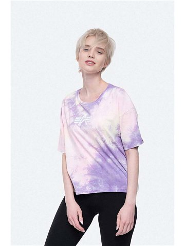 Bavlněné tričko Alpha Industries Basic Tee Batik COS Wmn růžová barva 116083 536-pink
