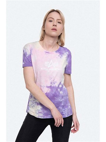 Bavlněné tričko Alpha Industries Basic Tee Batik Wmn růžová barva 116084 536-pink