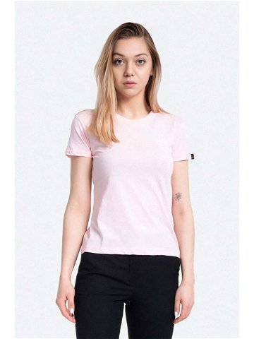 Bavlněné tričko Alpha Industries Basic T Logo Wmn růžová barva 196054 491-pink