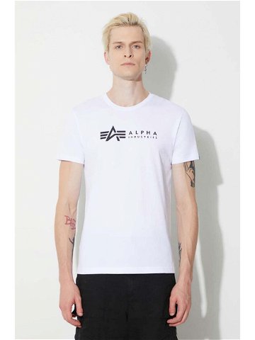 Bavlněné tričko Alpha Industries Alpha Label T 2 Pack bílá barva s potiskem 118534 95