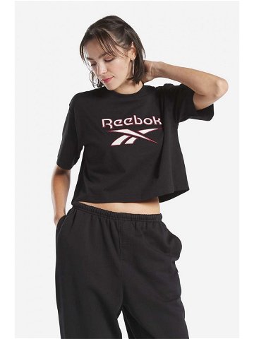 Bavlněné tričko Reebok Classic černá barva HS4714-black