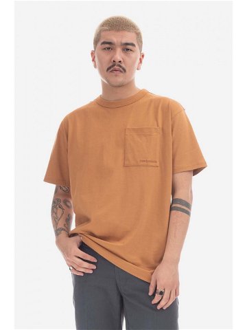 Bavlněné tričko New Balance oranžová barva MT23567TOB-TOB