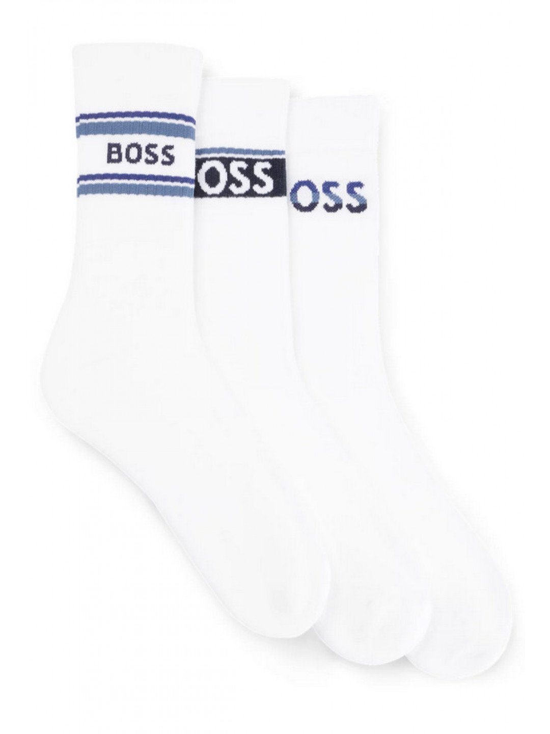 3PACK ponožky BOSS bílé 50502027 100 uni