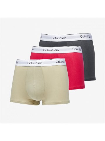 Calvin Klein Modern Cotton Stretch Trunk 3-Pack Virtual Red Iron Gate Eucalyptus