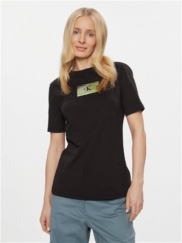 Calvin Klein Jeans T-Shirt Illuminated Box Logo Slim Tee J20J222898 Černá Slim Fit