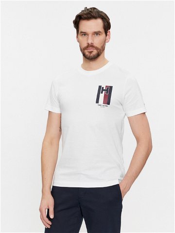 Tommy Hilfiger T-Shirt Emblem MW0MW33687 Bílá Slim Fit
