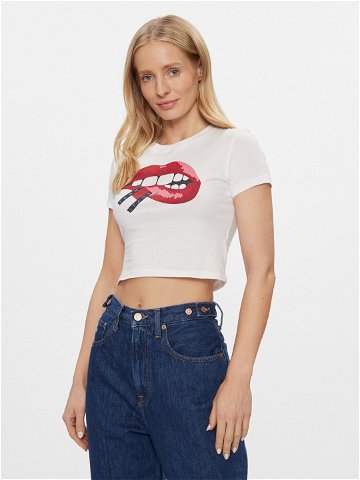 Tommy Jeans T-Shirt Lips DW0DW17373 Bílá Slim Fit