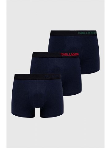 Boxerky Karl Lagerfeld 3-pack pánské tmavomodrá barva