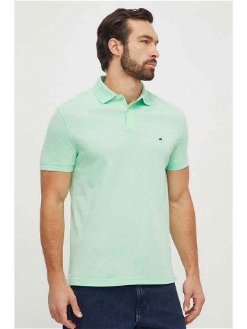 Polo tričko Tommy Hilfiger zelená barva MW0MW17770
