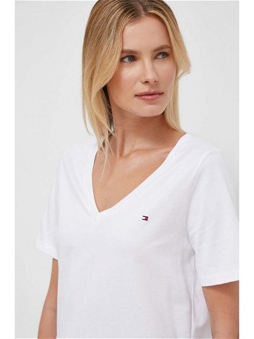 Bavlněné tričko Tommy Hilfiger bílá barva WW0WW39781