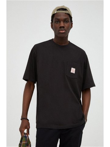 Bavlněné tričko Levi s černá barva