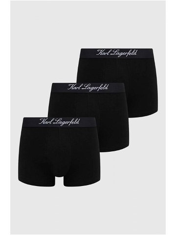 Boxerky Karl Lagerfeld 3-pack pánské černá barva