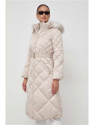 Péřová bunda Guess dámská béžová barva zimní