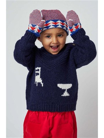 Dětský svetr s příměsí vlny Bobo Choses tmavomodrá barva