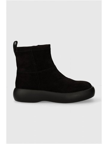Semišové boty Vagabond Shoemakers JANICK dámské černá barva na plochém podpatku zateplené 5695 040 20