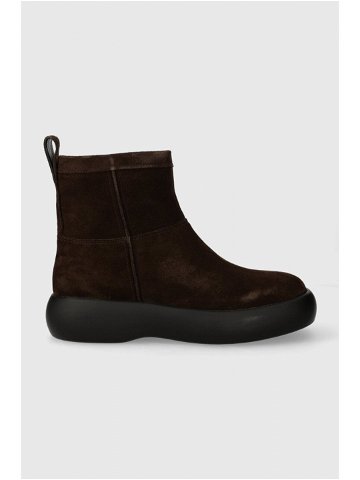 Semišové boty Vagabond Shoemakers JANICK dámské hnědá barva na plochém podpatku zateplené 5695 040 31