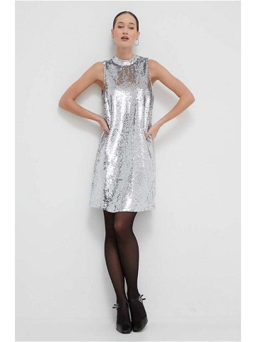 Šaty Superdry stříbrná barva mini