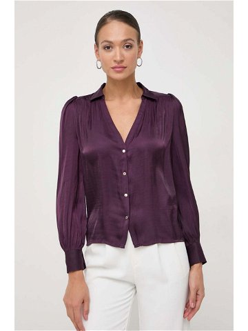 Košile Morgan dámská fialová barva regular s klasickým límcem