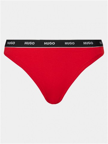 Hugo Kalhotky string Thong Stripe 50510622 Červená