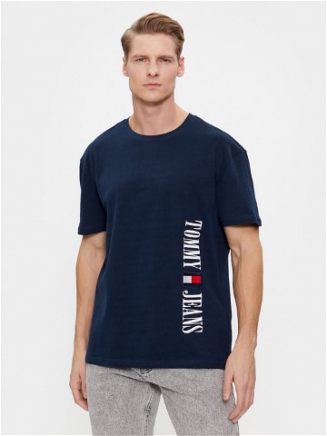 Tommy Jeans T-Shirt Archive DM0DM18295 Tmavomodrá Regular Fit