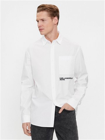 Karl Lagerfeld Jeans Košile 240D1601 Bílá Slim Fit