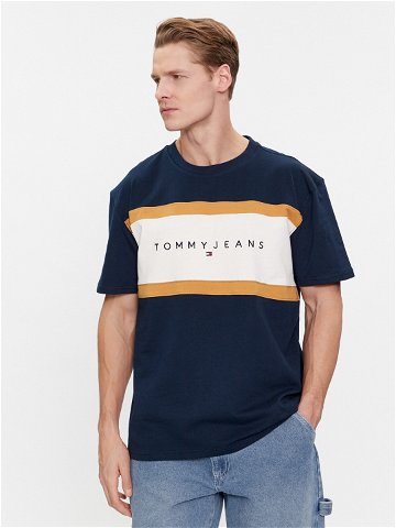 Tommy Jeans T-Shirt DM0DM18427 Tmavomodrá Regular Fit
