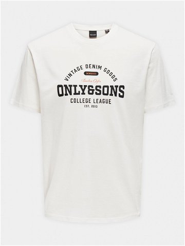 Only & Sons T-Shirt Lenny 22028593 Bílá Regular Fit