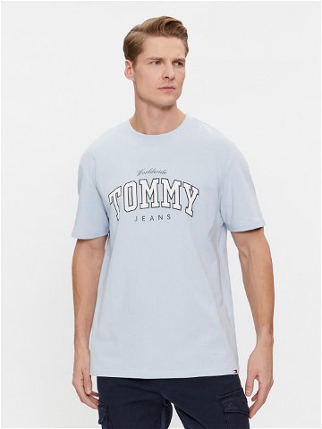 Tommy Jeans T-Shirt Varsity DM0DM18287 Světle modrá Regular Fit