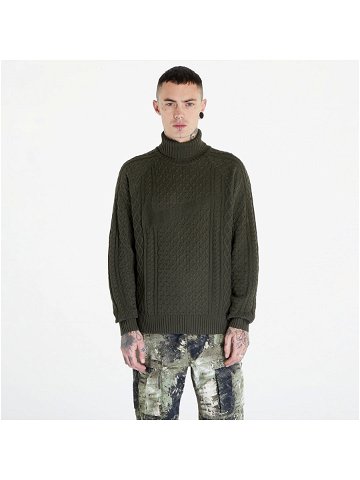 Nike Life Men s Cable Knit Turtleneck Sweater Cargo Khaki