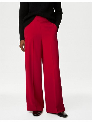 Červené dámské široké kalhoty Marks & Spencer
