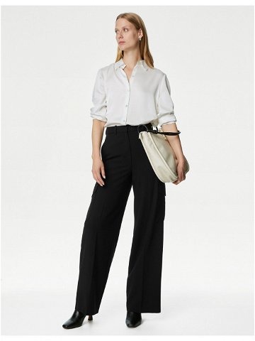 Černé dámské kapsáčové široké kalhoty Marks & Spencer