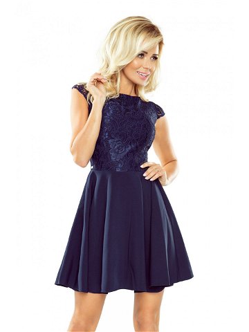 Tmavě modré šaty s krajkou model 5277175 XXL – numoco