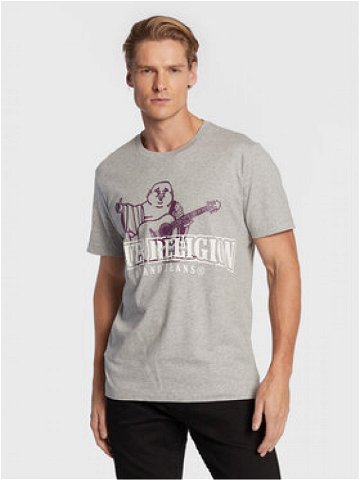 True Religion T-Shirt Buddha Stencil 106294 Šedá Regular Fit