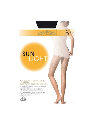 Dámské samodržící punčochy Omsa Sun Light 8 den odstín béžové 2-S