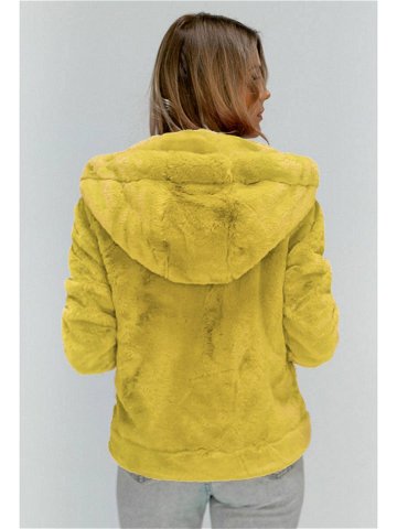 Žlutá plyšová bunda s kapucí model 7835925 žlutá S 36 – Libland