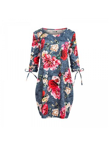 Pohodlné dámské oversize šaty s květinovým vzorem na M model 8009171 – numoco