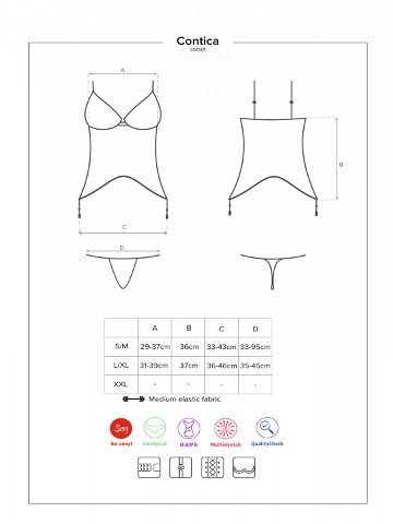 Korzet corset černá L XL model 8411955 – Obsessive