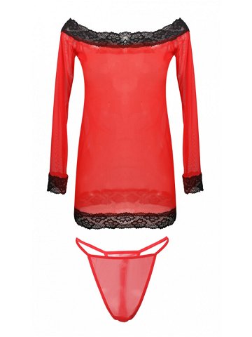 Erotické šaty komplet model 8830821 černá červená S – DKaren