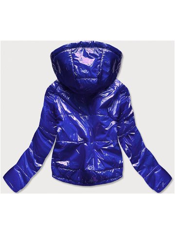Světle modrá lesklá prošívaná dámská bunda s kapucí model 14764946 modrá XL 42 – S WEST