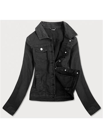 Vypasovaná černá dámská džínová bunda model 15032350 Černá XS 34 – FIONINA JEANS