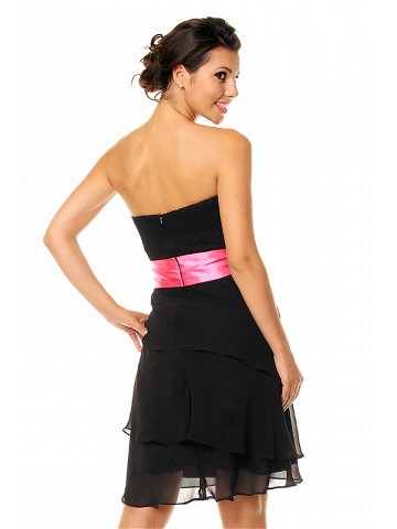 Společenské šaty model 15042417 značkové s mašlí a sukní s volány černé Černá – Mayaadi Velikost M