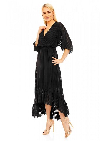 Lehké dámské šaty s asymetrickou sukní černé Černá model 15042572 – LULU & LOVE Velikost M L Barvy černá