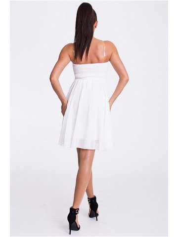 Amp dámské značkové šaty s sukní bílé Bílá L & model 15042818 – EVA & LOLA Velikost L Barvy bílá