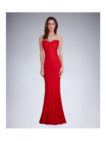 Dámské společenské šaty s a krajkou dlouhé červené Červená S & červená S model 15042975 – SOKY & SOKA