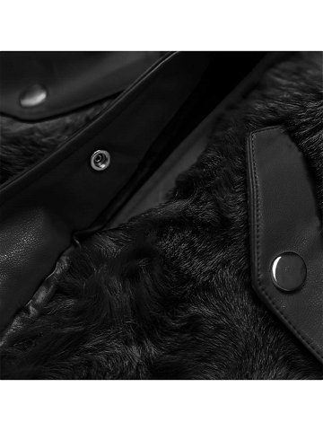 Elegantní černá vesta z eko kůže a kožešiny model 15831755 černá S 36 – S WEST