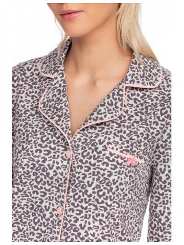 Dámská noční košile se vzorem šedá s růžovou S model 15850162 – Vamp